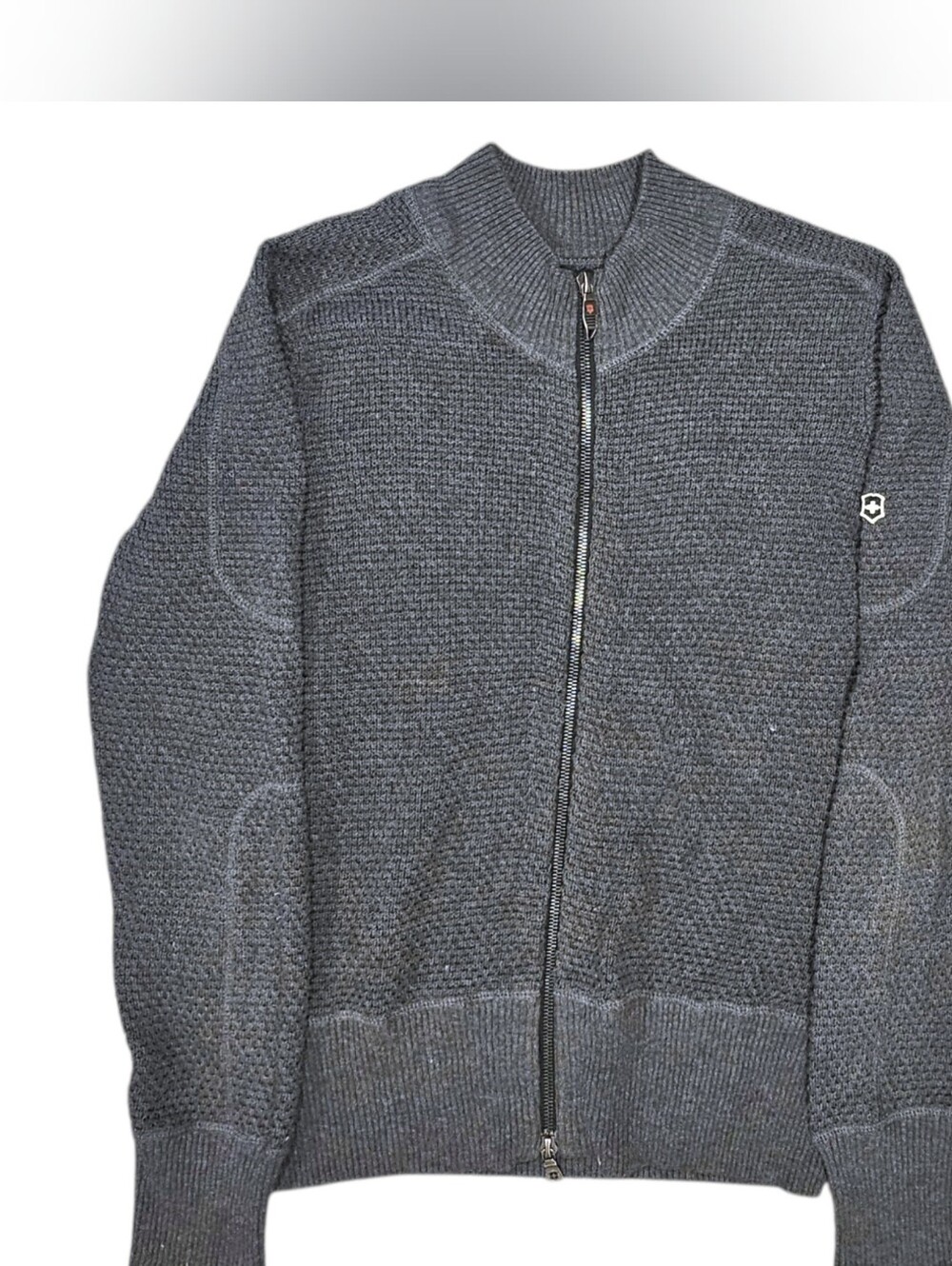 Victorinox Dark Gray Full-Zip Knit Sweater S